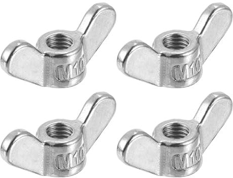 Sourcing Map 4 Pcs M10x1.5mm Silver Stainless Steel Butterfly Wing Nuts