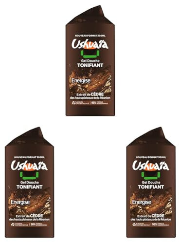 Ushuaïa Homme Gel Douche Cèdre, 300ml (Lot de 3)