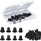 Trsnzul 80 Pièces Bouchons de Trou Cache Trou Bouchon Plastique Rond Cache Vis Capuchon Plastique Cache pour Trou Meuble Bouchons pour Bouteilles et Tubes, Noir,(4/5.5/6/6.5/7.5/8/8.5/9.5mm)