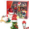 URBNLIVING Puntale rotante per albero di Natale, 80 cm, con luci a LED, con Babbo Natale e renna, decorazione musicale, decorazione natalizia per la casa, rosso e verde