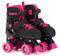 Aventuri Einstellbare Rollschuhe - Semi-Softboot Rollerskates - für Kinder - Größe 31-34 (S) - Schwarz/Rosa