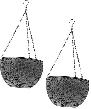 ANDRESLAD Cesto Da Parete in Rattan 2 Pezzi Rotondo Sospeso Per Piante Aeree Piccolo Robusto Per Lo Spazio