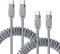 toocki 2 Piezas Cable USB C Espiral Retráctil 60W, Nylon Trenzado, Carga Rápida USB C a Tipo C, Compatible con Samsung Galaxy S20/S10/S9/S8+/Note 10/9/8, Android Auto, CarPlay (1.5M, Gris)