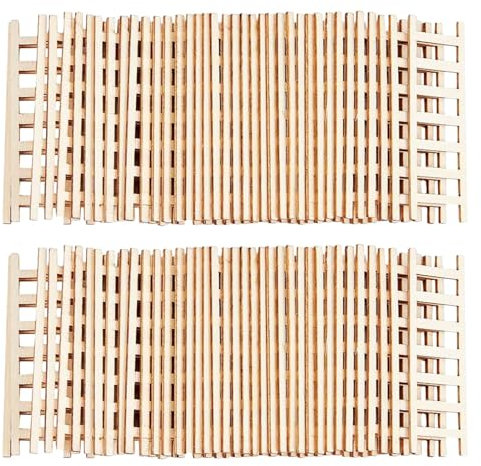 Confezione da 40 scale in legno in miniatura, 20 x 60 mm, decorazione fai da te, micro paesaggio, decorazione da giardino, accessori per scale fotografiche, oggetti di scena, scala per casa delle