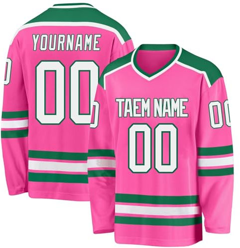Generisch Benutzerdefinierte Name Team Name Nummer Hockey Trikots, personalisierte Team V-Ausschnitt Eishockey Trikots für Männer Frauen Jugend Kinder