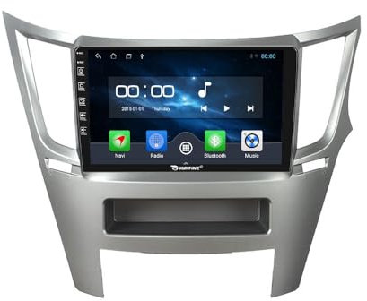 Car CarPlay Android Auto Navigation Stereoanlage GPS Radio Rückfahrkamera Display 9 IPS Touchscreen Haupteinheit Tablet Pad Media Player für Subaru Legacy/Outback 2009-2014 Silver, Quad Core 2G+64G