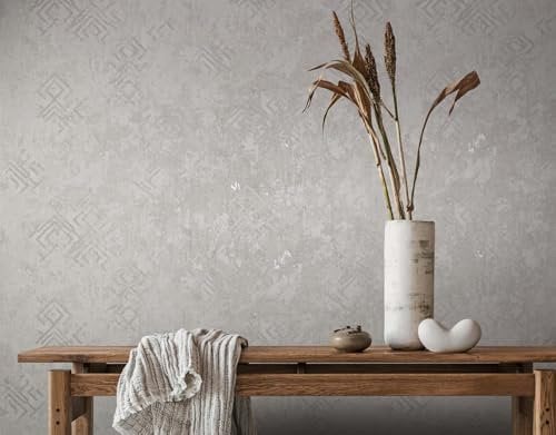 marburg Papier peint gris aspect 3D aspect béton graphique moderne pour salon, chambre à coucher, cuisine, 10,05 x 0,53 cm