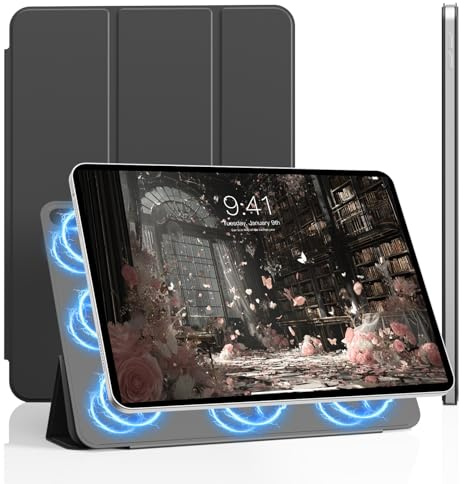 KVTVOU Étui pour iPad Air 11 (M3/M2, 2025/2024), pour iPad Air 5e/4e génération (2022/2020) 10,9, Smart Folio Fixation magnétique puissante, support fin à trois volets et mise en veille/réveil