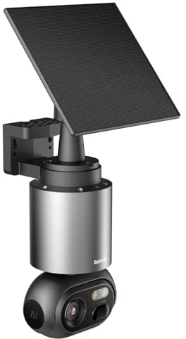 BOTSLAB 4K Security Camera Outdoor Wireless, No Subscription, 360° PTZ Solar Camera, Night Vision, Intelligent Recognition (Requires the Homebase H200 to Operate, Cannot be Used Independently)