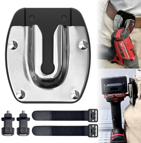 Tool Holster with Belt Clip, Quick-Access Multi Tool Holder, Includes 2 Drill Pins & 2 Tool Grips, Self-Locking Drill Holster Clips to Any Tool Belt, Tool Holster for Drill, Driver & Other Tools