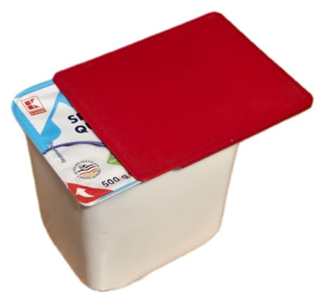 Quarkbecherdeckel 3x / Spülmaschinenfest bis 80°C / 250g/500g / Nachhaltig & Wiederverwendbar/BPA-frei/Made in Germany (Rot)