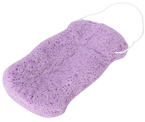 Generic Éponges Naturelles pour Soins du Visage, Exfoliantes Douces pour le Corps, pour Peaux Sensibles et Peaux de bébé, Grande Taille (Longues vagues violettes (sèches))