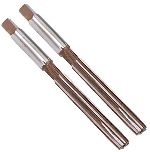 sourcing map Hand Reamer 8mm Alloy Tool Steel H8 6 Straight Flutes Hand Milling Cutter Tool Metric Reaming Drill Bit for Metal 2Pcs