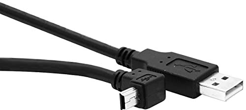 PremiumCord Cable de Conexión USB - Mini USB 2m, USB A Macho a Mini B Macho Curvado 90°, Cable de Datos USB 2.0 de Alta Velocidad 480Mbit/s, 5 Pines, 2X Blindados, AWG28, Color Negro, 2m