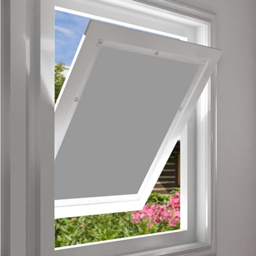 EUGAD Dachfenster Rollo 100% Verdunkelung Sonnenschutz Verdunklungsrollo ohne Bohren mit Saugnäpfen, Verdunklungsfolie für Fenster UV- und Hitzeschutz, Grau 76x115cm