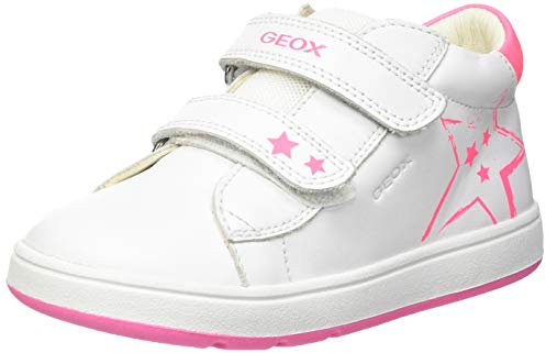 Geox Bébé Fille B Biglia Girl C Premiers Pas, White/Fluofuchsia, 22 EU