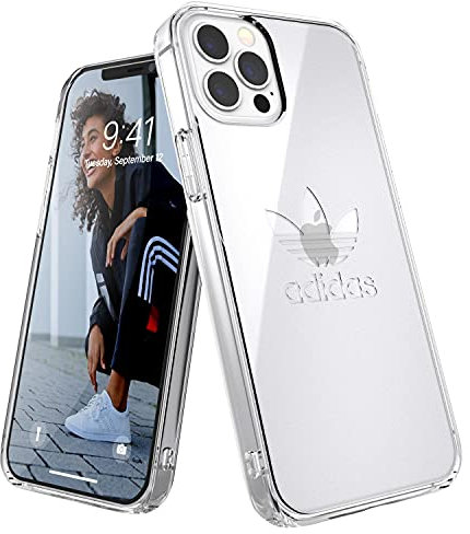 adidas EX7977 Hülle Entwickelt für iPhone 12 / iPhone 12 Pro 6.1, Transparent Fallgeprüfte Hüllen, stoßfeste erhöhte Kanten, Original Snap Case Schutzhülle, Transparent