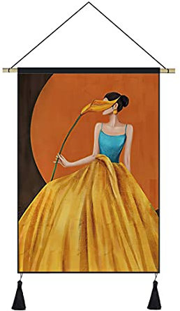 Pinturas colgantes de tela, pinturas de belleza modernas, sala de estar, sofá, dormitorio, pared de fondo, decoración artística de estilo europeo, tela colgante