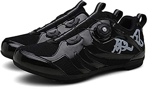 Non-Locking MTB Cycling Shoes,Lock-Free Cycling Shoes MTB Shoes Road Bike Shoes Cycling Sneakers Spin Shoes,Black-42