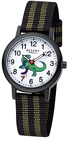 Regent Unisex Kinder Analog Quarz Uhr mit Stoff Armband 12400306