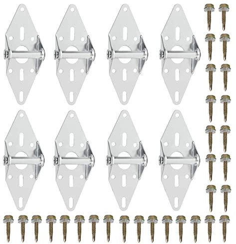 FVIEXE 8 piezas panel seccional galvanizado puerta de garaje bisagra # 1 resistente con tornillos para luz residencial comercial puerta de garaje reemplazo
