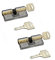 Juego de 2 candados de práctica, de acero inoxidable, transparente, con llave, 2 cerraduras de cilindro transparentes con 4 llaves