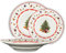 Maison Tortorà - Set 18 Piatti Natalizi in Porcellana, Decoro ALbero di Natale