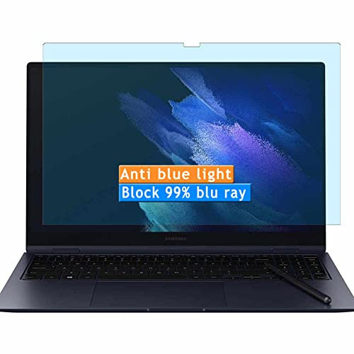 Vaxson 2 Stück Anti Blaulicht Schutzfolie kompatibel mit Samsung Galaxy Book Pro 360 15.6 Laptop Bluelight folie folien Displayschutzfolie （ nicht Panzer Schutz Glas folie nicht PanzerGlas ） Neue