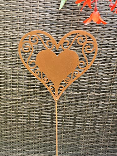 Beetstecker Liebesherz Romantik klein 80 cm Cortenstahl Gartendekoration Gartenstecker