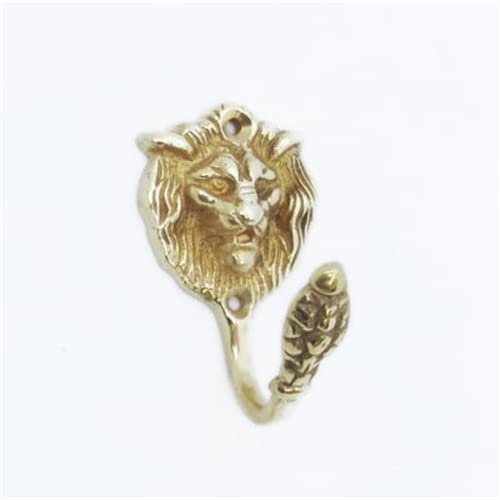 Castelion® Brass Lion Hook | Unique Wall Mounted Coat Hook | Brass Home Decor | Decorative Wall Accessory | 9cm x 5cm