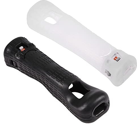 Adaptador de Sensor Motion Plus con Funda de Silicona, Funda Protectora de Silicona Extendida para Mando a Distancia de Wii, Compatible con Varios Juegos de Wii (Negro)(Negro)