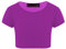 Gum & Berries Bambini Ragazze Neon Fluorescente Pianura Manica Corta Crop Magliette E Camicette T-Shirt Tee Top Abbigliamento da Ballo Ginnastica Travestimento Viola 5-6 Anni