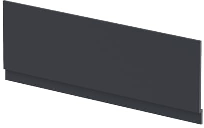 nuie BPR1405 Modern Bathroom Straight Bath Front Panel and Plinth, 560 x 1695 x 36mm, Satin Anthracite