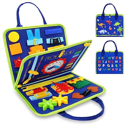 Montessori Toddler Busy Board - Sensory Toys for 1-4 Year Olds - Activity Board for Boys & Girls - Autism Motor Skill Development