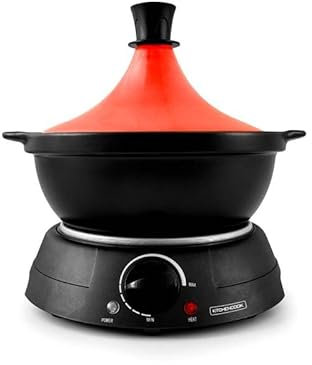 Tajine Elettrico Con Vaso Di Terracotta Kjine_3 Rosso Kitchencook