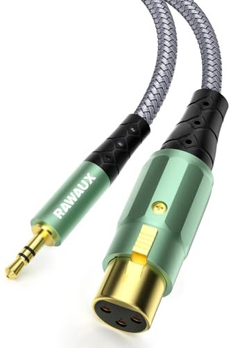 RAWAUX 3.5mm to XLR Female Cable 1M, XLR to Mini Jack Stereo Aux Adapter Unbalaned Microphone Cable for Speaker, Amplifier, Camera, Laptop, iPad