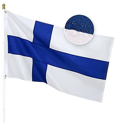 Finnland-Flagge, 90x150 cm für den Außenbereich, strapazierfähiges Nylon, genähte Streifen, farbecht, langlebig, Finnische Nationalflagge, Festival, Innen- und Außendekoration
