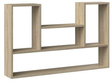 CDF Hängeregal Bilbao 4P | Farbe: Eiche Sonoma | für ein Wohnzimmer, Büro und Arbeitszimmer | Regal für Bücher und Spielzeug | modern | Ideal für Kinderzimmer, Zimmer für einen Teenager, Jugendzimmer.