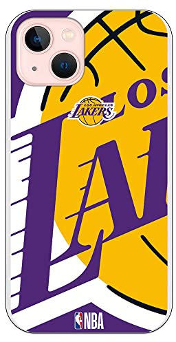 Personalaizer Schutzhülle für iPhone 14, Basketball-Design NBA Los Angeles Lakers, Silikonhülle, flexibel, transparent