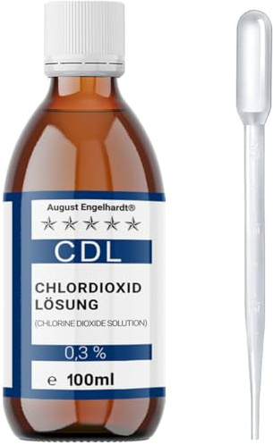 1x 100ml Chlordioxid-Lösung 0,3% – CDL/CDs in Braunglasflasche & HD-PE Pipette zum Tropfen