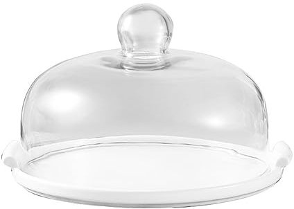 LANMOU Soporte Tarta, Queseras con Tapa de Cristal Porta Tartas Expositor Tartas Expositor Tartas Cerámica Soporte para Tartas con Tapa Soporte para Tartas Bandeja para Tartas con Tapa Transparente