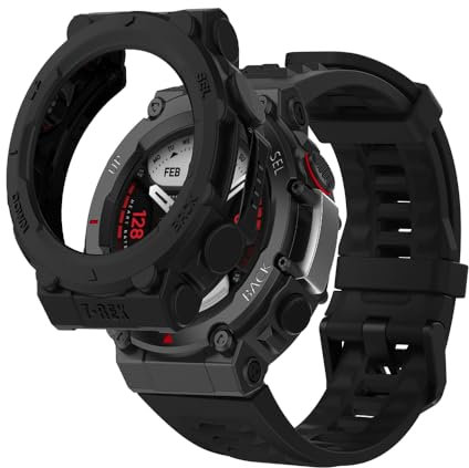Niboow Cover Compatibile con Amazfit T-Rex 2, Morbida Protezione Ultra Sottile TPU Custodia per Amazfit T-Rex 2 - Nero