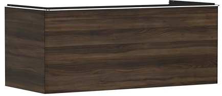hansgrohe Xelu Q Waschtischunterschrank, 1180x550, 1 Schubkasten, für Konsolen mit Aufsatzwaschtisch, geschliffen, 5406, Farbe: Möbel Nussbaum Dunkel/Griff Chrom