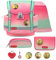 Belmil Classy Plus Schulranzen Set 6-teilig mit extra Schlüsselanhänger (405-78/AG/SK) (Mint Rose Ombre)