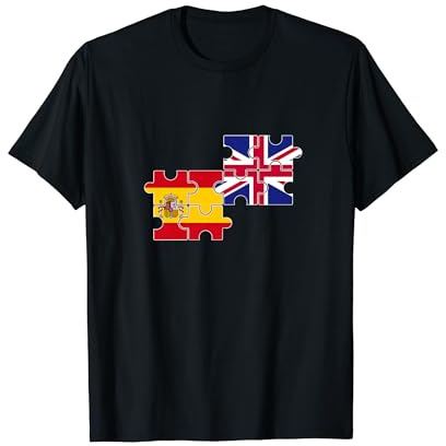 España UK Bandera Español Británico Camiseta