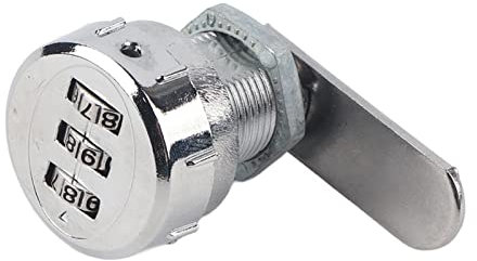 3-stelliges Zahlenschloss mit Zahlenkombination, silberfarben, Edelstahl, praktisches Passwort-Sicherheitsschloss (0,5 ~ 9 mm Metallschrank)