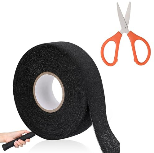 QEEROYO Schläger Tape, Hockey Tape, 25M Self Adhesive Hockey Stick, Hockeyschläger Tape, Anti Slip Hockey Stick Tape, Anti-Rutsch Grip Band für Golf-, Tennis-, Badminton, Schwarz