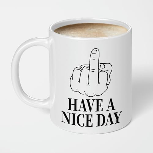 DRNSYHX Tazze tazze tazza caffè dito medio tazza tazza creativa film animazione divertente ceramica caffè colazione acqua tazza regalo di Natale bianco-301-400ml