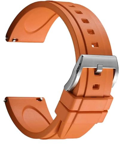 Nixiamy Fluorkautschuk Uhrenarmband 19mm 20mm 21mm 22mm Soft FKM Gummi Armband mit Schnellverschluss Geeignet Universal Ersatzband für Herren Damen