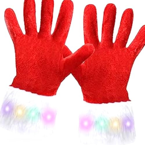 Mabta Weihnachtsmann-Handschuhe, leuchtet im Dunkeln, Weihnachtsmann-Kostüm, Handschuhe, Party-Requisiten, Festival, leuchtende Handschuhe, Handwärmer